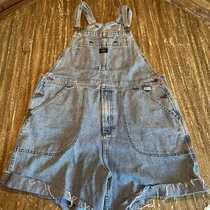 Harley Davidson Motorcycles Denim Shorts Overalls X-Large Biker Bib Shortalls